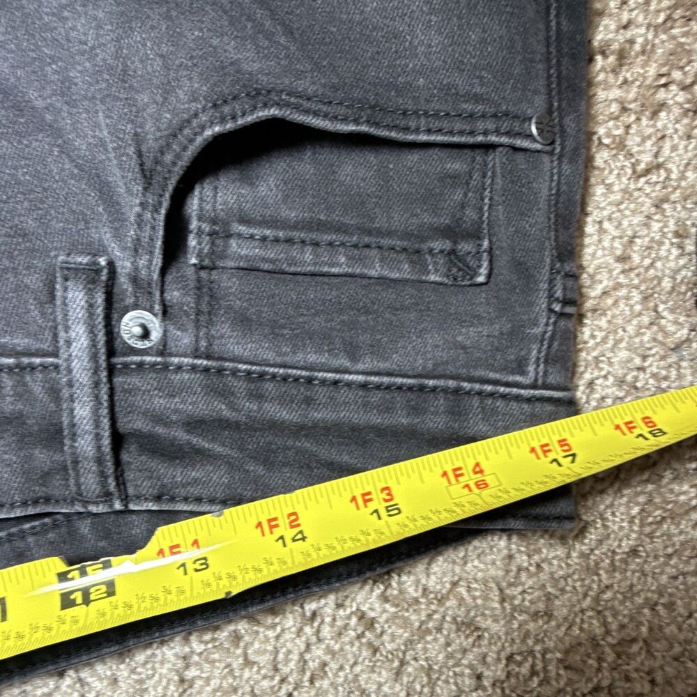 Hudson Women’s Black Dark Wash Denim Straight Jeans Stretch Pockets Size 14 - Picture 10 of 15
